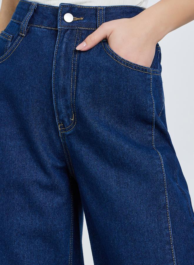 Styli Women Wide Leg Panelled Jeans - Image 3